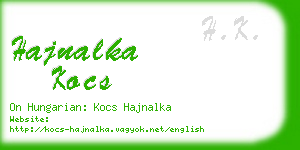 hajnalka kocs business card